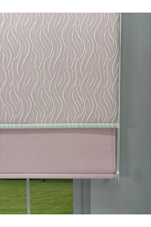 EVA Serisi – Su Yolu Desenli Çift Mekanizmalı Pembe Perde