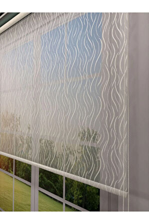 EVA Serisi – Su Yolu Desenli Çift Mekanizmalı Petrol Yeşili Perde