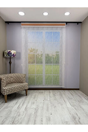 EVA Serisi – Su Yolu Desenli Çift Mekanizmalı Turuncu Perde