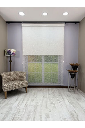 EVA Serisi – Su Yolu Desenli Çift Mekanizmalı Beyaz Perde