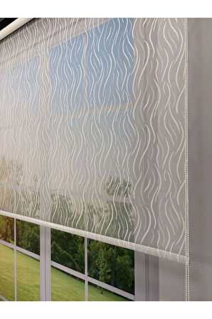 EVA Serisi – Su Yolu Desenli Çift Mekanizmalı Siyah Perde