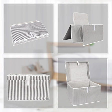 50x40x30 cm Baza Altı Kapaklı Hurç Büyük Boy Battaniye Yorgan Saklama Çantası Gardırop İçi Organizer