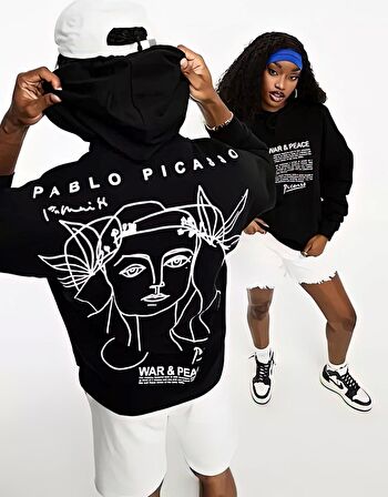 Picasso Baskı Oversize Sweatshirt