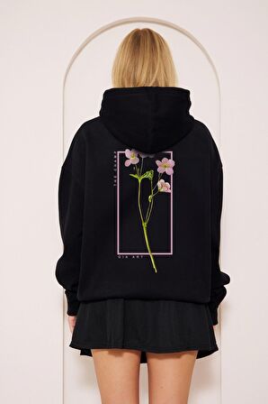 Flowers Baskı Oversize Sweatshirt