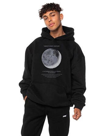 Moon Baskı Oversize Sweatshirt