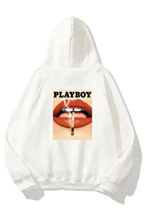 Playboy Baskı Oversize Sweatshirt