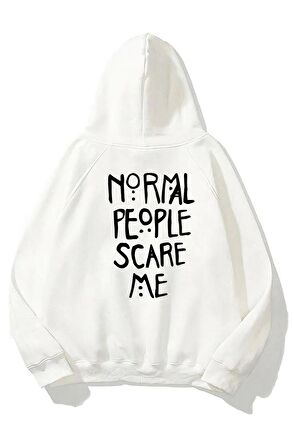 Normal People Scare Me Baskı Oversize Sweatshirt