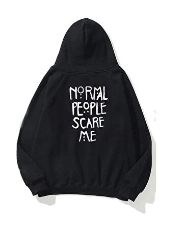 Normal People Scare Me Baskı Oversize Sweatshirt