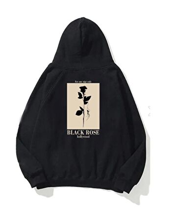 Black Rose  Baskı Oversize Sweatshirt