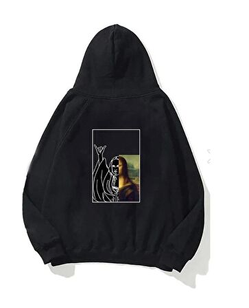 Unisex Sweatshırt Oversize Mona Lisa Baskı