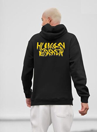 Unisex Sweatshırt Oversize Humman Error Baskı