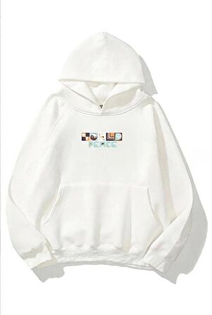 Peace Baskı Oversize Sweatshirt