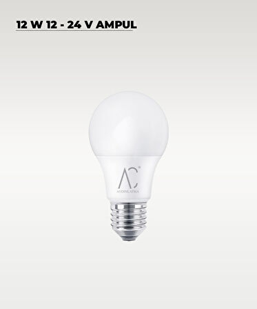 12W 12-24V  Ampul 6500K - Beyaz Işık - E-27 Duy - 10 ADET