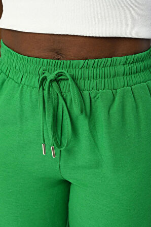 KADIN RAHAT KALIP BELİ LASTİKLİ DÜZ RENK PANTOLON