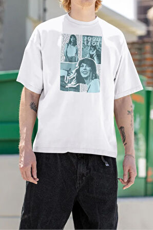 1989 Şarkıcı Taylor Swift Baskılı Oversize Tişört ,Unisex Tişört