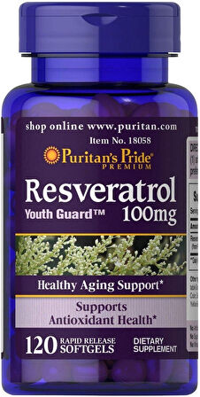 Puritan's Pride  Resveratrol 100 mg 120 Kapsül
