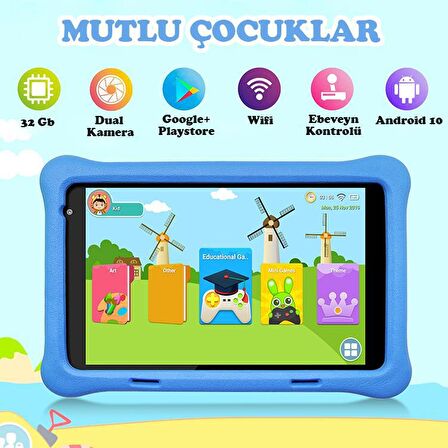  NPO RS407 2GB 32GB Android.11 8" IPS Ekran, A133 1.6GHz, Antişok Çocuk Tableti(Kids Tablet)-Mavi