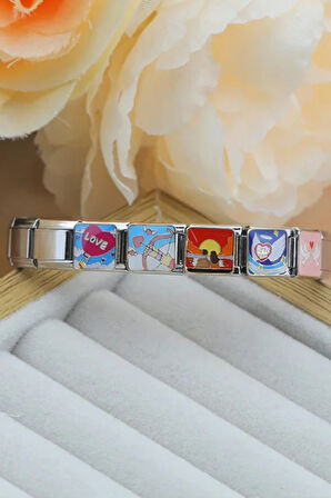 Aşk Sıcak Hava Balonu Çelik İtalyan Charm