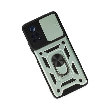 Xiaomi Poco X4 Pro 5G Kılıf Pars Lens Yüzüklü Silikon - Yeşil