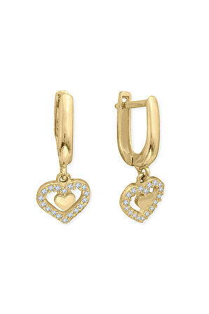 Kalpli Altın Minimal Günlük Kadın Küpe