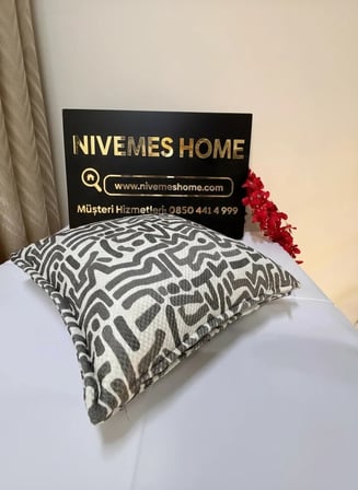 NİVEMESHOME LUCCA PL03 YENİ SEZON KIRLENT KILIFI ANTRASİT 45 X 45