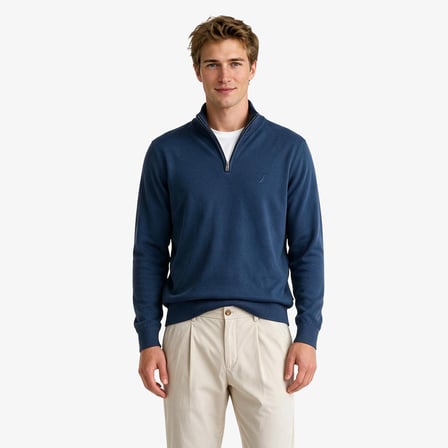 Nautica Erkek Mavi Regular Fit Triko