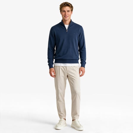 Nautica Erkek Mavi Regular Fit Triko