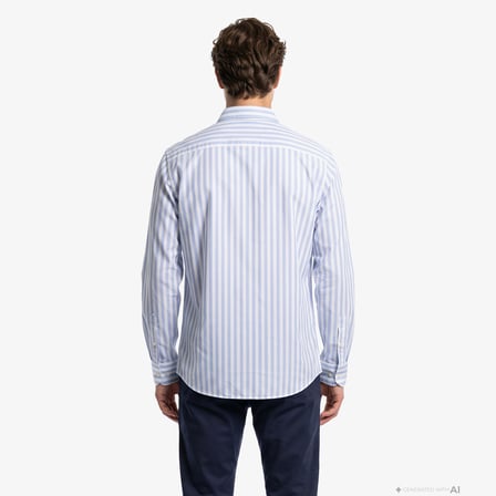 Nautica Erkek Mavi Regular Fit Çizgili Gömlek
