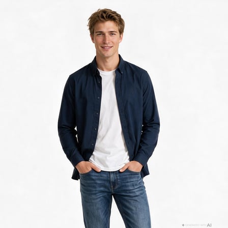 Nautica Erkek Lacivert Regular Fit Gömlek