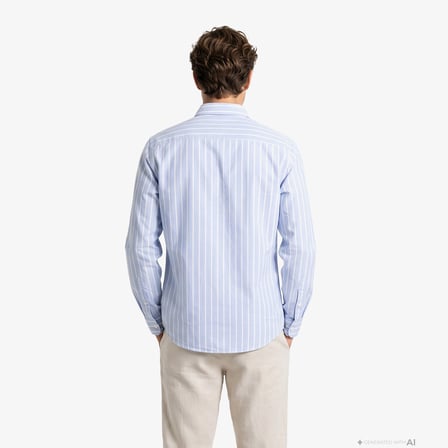 Nautica Erkek Mavi Regular Fit Çizgili Gömlek