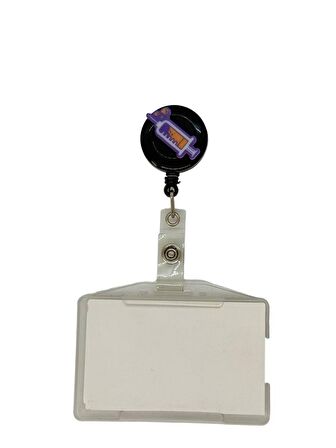 Şırınga Temalı Pleksi Baskılı Yoyo Kartlık Yoyo Yaka Kartlığı