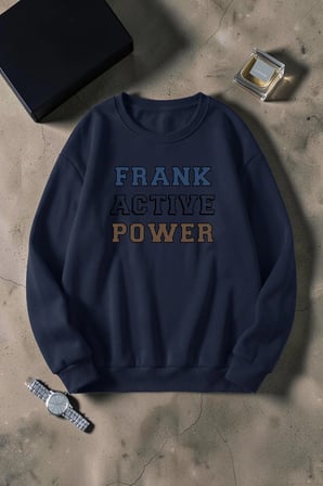 Unisex Frank Active Power Baskılı Bisiklet Yaka Sweatshirt