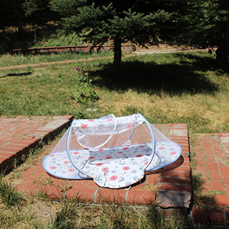 Bebek Tül Sineklik Haşere Koruyucu Katlanabilir Bebek Cibinlik Desenli Portatif Bebek Gölgelik Çadırı