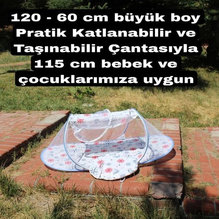 Bebek Tül Sineklik Haşere Koruyucu Katlanabilir Bebek Cibinlik Desenli Portatif Bebek Gölgelik Çadırı