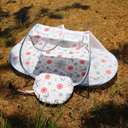 Bebek Tül Sineklik Haşere Koruyucu Katlanabilir Bebek Cibinlik Desenli Portatif Bebek Gölgelik Çadırı