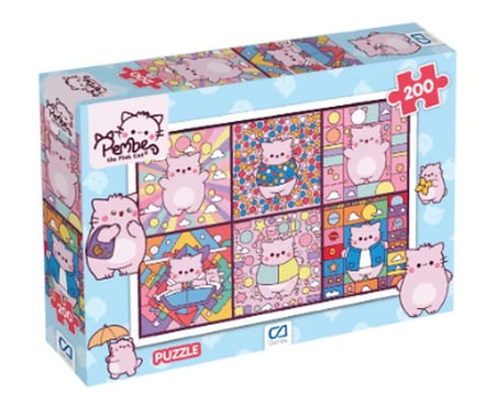Pembe Kedi Puzzle 200