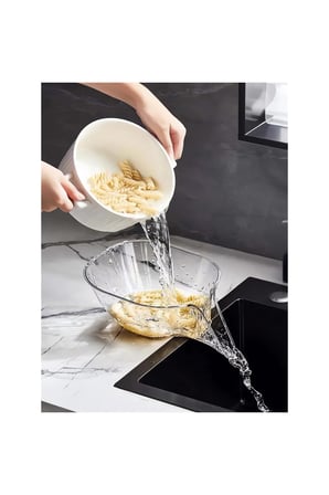10 Adet Meyve Sebze Yıkama Süzgeci – Şeffaf Yemek Kasesi Çıkarılabilir Filtreli, Süzgeçli Salata Kasesi, Vegetable Washer