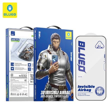 Premium Şeffaf Cam Cihaz Aksesuarı Telefon Örtüsü Blueo iPhone 17 Air Tempered Glass 3D