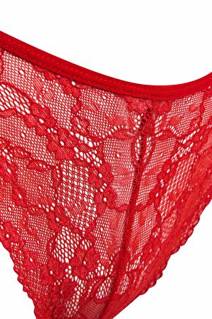 DeFacto Kırmızı Dantel Brazilian Slip Külot-Fall in Love B4839AX24WNRD59