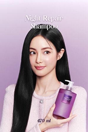 Kuru Saçlar İçin Yoğun Nemlendirici Şampuan KUNDAL Night Repair Shampoo 470ml (Into The Dream)