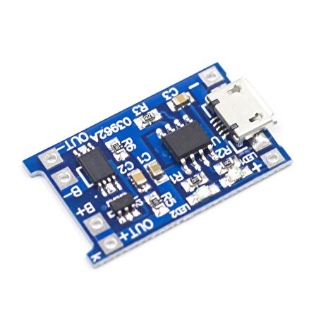 TP4056 Akım Korumalı 1A Lipo Batarya Şarj Modülü (Micro USB)