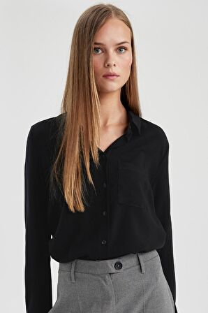 DeFacto Regular Fit Basic Uzun Kollu Gömlek W3614AZ24SPBK27