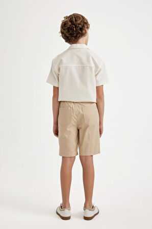 DeFacto Erkek Çocuk Basic Düz Beli Lastikli Cepli Gabardin Şort C2956A824SMBG286