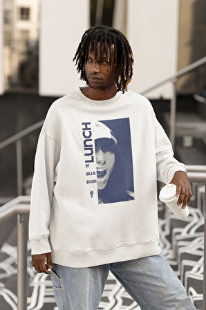 Billie Eilish Lunch Baskılı Unisex Oversize Şarkıcı Sweatshirt