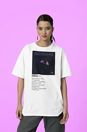2023 Genesis Rapper Baskılı Unisex Tişört, Oversize Rap Tişört
