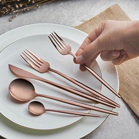 Karaca Orion Rosegold 30 Parça 6 Kişilik Çatal Kaşık Bıçak Seti