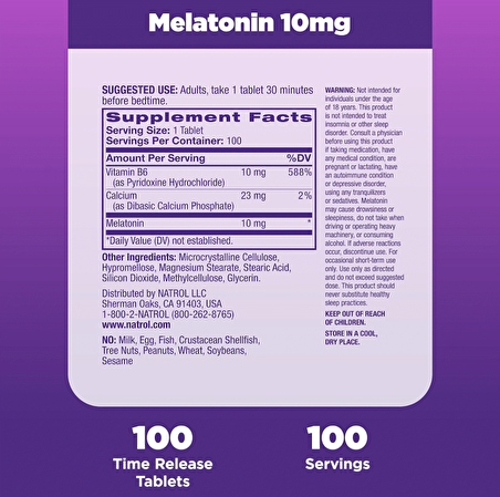 Natrol 10 Mg Advanced Sleep Melatonin 100 Tablet