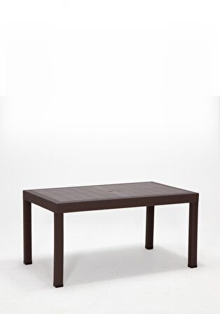 Rattan Lüx Dikdörtgen Kahve Masa Takımı Bahçe&Balkon