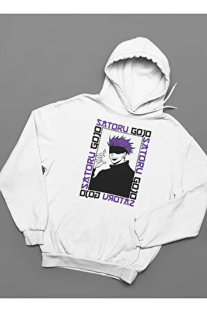 Gojo Satoru Baskılı Unisex Oversize Anime Hoodie