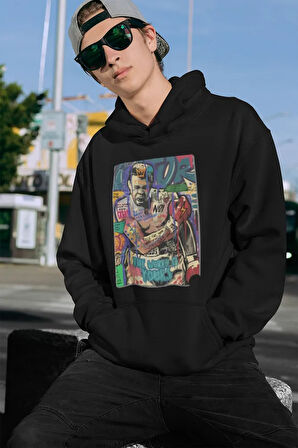 Efsane Boksör Tasarım Muhammedd Ali Clay Baskılı Unisex Oversize Hoodie
